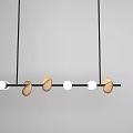 Black Linear Pendant Light Featuring Five White Shades Suspended From White Ceiling White Wall Background 3d model
