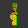 Humanoid Creature Sculpture With Gray Color Hand On Mouth And Simple Facial Features