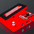 Practical Red Lexxon Foot Controller Device With Knob Button And Interfaces