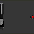 Red Glowing Lightsaber Weapon With Silver Hilt And Small Component On Dark Background 3d model