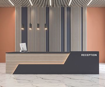 Modern reception desk 3d model