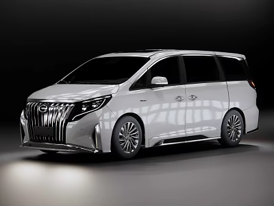 White Luxury MPV Car With Modern Sleek Body Chrome Grille And Elegant Exterior Design 3d model