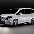 White Luxury MPV Car With Modern Sleek Body Chrome Grille And Elegant Exterior Design