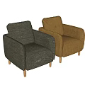 Single sofa fabric single chair 3d model