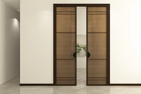 New Chinese-style sliding door 3d model