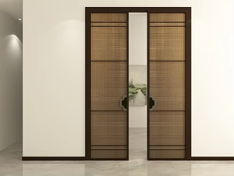 New Chinese-style sliding door 3d model