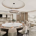 New Chinese-style private room dining table combination 3d model
