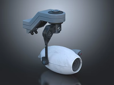 Modern Projection Monitoring Device With Mechanical Arm And White Body Structure 3d model