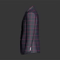 Stylish Blue Purple Plaid Suit Jacket With Pink Lining And Black Buttons