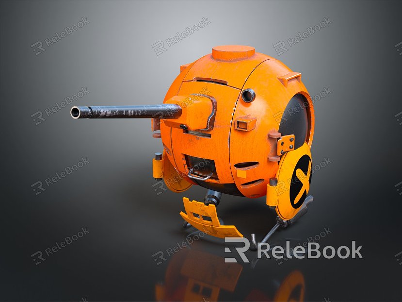 Industrial LOFT Battery Spherical Tank Military Vehicle Turntable model