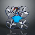 Professional Quadcopter Drone Equipment With Blue Body Transparent Frame And Four Propellers