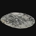 Rough Gravel Terrain With Black Stones And Scattered Rocks In Circular Area