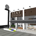 STAY Street Food Public House With Wooden Facade And Outdoor Seating Area
