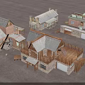 Traditional Rural Self Built Houses Featuring Brick Stone Wooden Structures Metal Roofs And Balconies