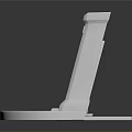 White Architectural 3D Model With Grille Design And Circular Base Structure