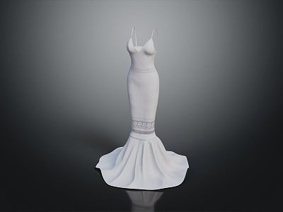 Modern Dress Wedding Dress Wedding Dress Evening Dress 3d model