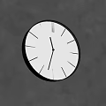 Minimalist Round Wall Clock With Black Frame White Dial On Gray Wall 3d model