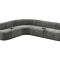 Modern Gray Curved Modular Sectional Sofa With Upholstered Comfortable Seating Design 3d model