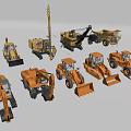 Various Heavy Duty Functional Construction Vehicles Display With Excavators Loaders Bulldozers And Dump Trucks