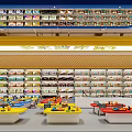 Kids Play Area Mall Store With Blue Starry Sky Ceiling Colorful Lockers And Inflatable Toy