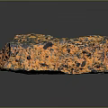 Wood Stone Material Block With Orange Black Porous Surface And Natural Texture