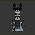 modern microscope electron microscope magnifying glass experimental equipment 3d model