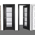 Various Swing Door Styles In Different Colors For Home Interior 3d model