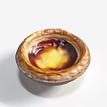 Delicious Creamy Crème Brûlée With Caramelized Top In Decorative Ceramic Bowl