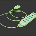White Power Strip With Multiple Outlets And Cable For Computer Use