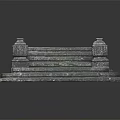 Vintage Stone Staircase With Mossy Steps And Decorative Pillars For Architectural Design