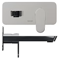 Sleek Modern Bathtub Faucet With Chrome Finish And Wall Mounted Handles