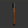Schrade Axe Weapon with Wooden Handle and Sharp Metal Blade Design 3d model