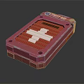 Red First Aid Kit Medical Device with White Cross Design for Emergency Response