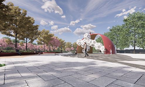 Modern Park Sculpture 3d model