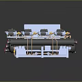 Tire Manufacturing Industrial Equipment With Black Cylindrical Parts Blue Panels And Copper Tubes