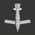 Aerial Bomb Weapon 3D Model With Metallic Surface Sleek Design And Tail Fins
