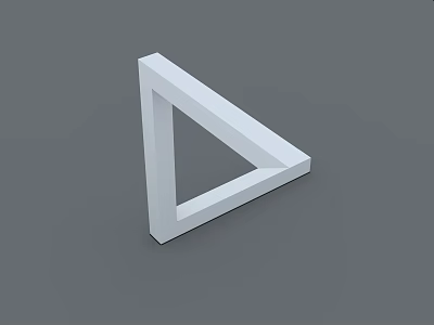 White Triangular Frame 3D Rendered Geometric Structure Against Gray Background Minimalist Abstract Shape Design 3d model
