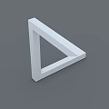 White Triangular Frame 3D Rendered Geometric Structure Against Gray Background Minimalist Abstract Shape Design 3d model