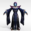 Man In Dark Robe With Decorative Patterns And Wide Sleeves Fantasy Style