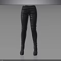 Stylish Slim Fit Leather Pants With High Waist And Fashionable Boots Design