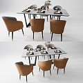 Dining table and chair SU model 3d model