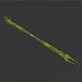 Decorative Fantasy Staff With Intricate Patterns Teal Accents And Spiked Ends