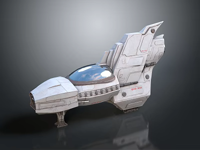 Futuristic 3D Rendered Spacecraft With Transparent Cockpit And Metallic Body 3d model