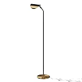 Sleek Modern Floor Lamp Design With Curved Metal Arm And Black Shade For Living Space
