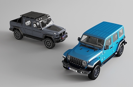 Modern car off-road vehicle pickup truck 3d model