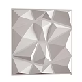 Gray and White Geometric 3D Wall with Triangular Pattern and Textured Design