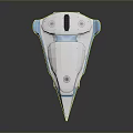 Futuristic Streamlined White Vehicle With Blue Accents And Smooth Surface Design