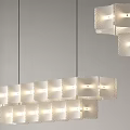 Modern Pendant Lights With Wave Pattern Shades In Linear Arrangement For Interior Space 3d model