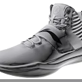 White High Top Basketball Shoes With Black Logo Lace Up Closure And Sleek Comfortable Design