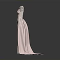Man Modeling Pink Sequin Evening Gown With Long Sleeves And Mermaid Silhouette